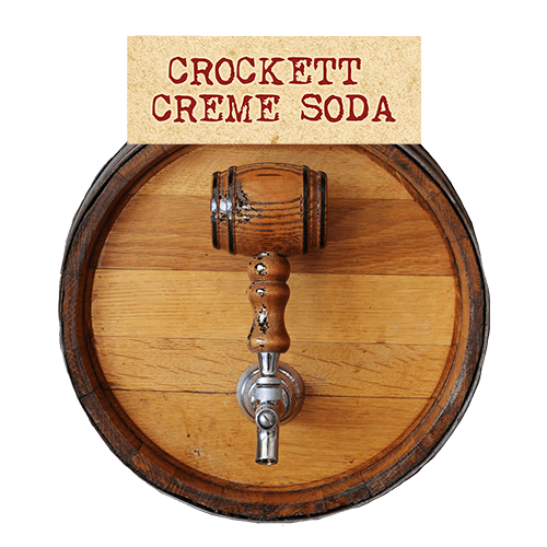 A barrel of Pecos Pete's Crockett Cream Soda at an oklahoma event